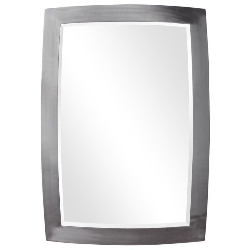 Bowery Hill Contemporary Mirror in Brushed Nickel