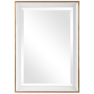 bowery hill contemporary wall mirror in gloss white