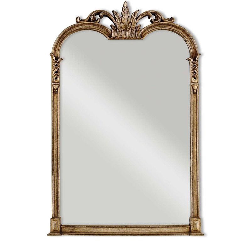 Bowery Hill Contemporary Vanity Mirror in Champagne Silver