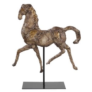 Bowery Hill Contemporary Horse Sculpture in Aged Silver