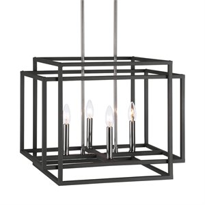 bowery hill contemporary 4 light pendant in sanded black