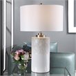 Bowery Hill Contemporary Cylinder Table Lamp in Aged White