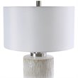 Bowery Hill Contemporary Cylinder Table Lamp in Aged White
