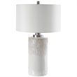 Bowery Hill Contemporary Cylinder Table Lamp in Aged White