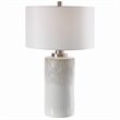 Bowery Hill Contemporary Cylinder Table Lamp in Aged White
