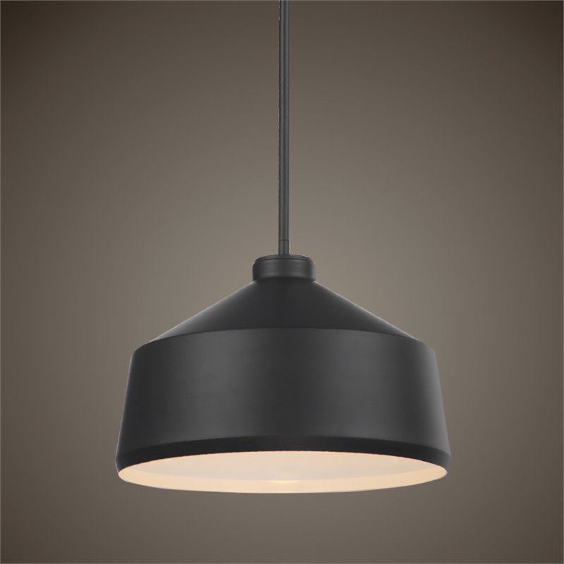 Bowery Hill Contemporary 1 Light Pendant in Matte Black