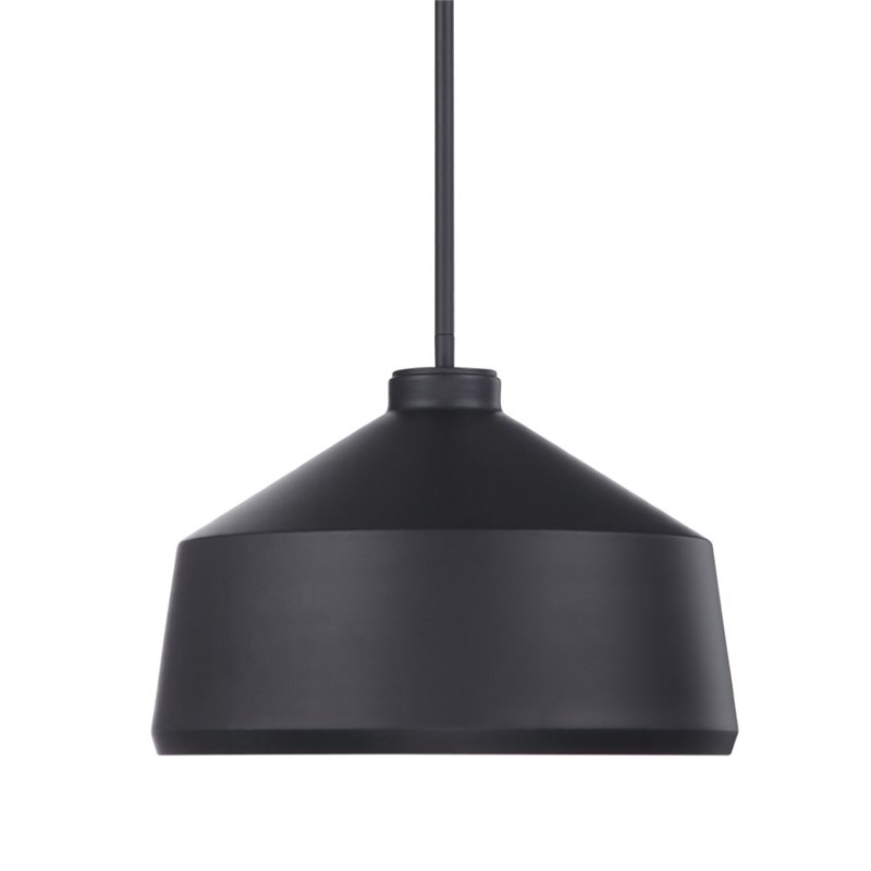 Bowery Hill Contemporary 1 Light Pendant in Matte Black