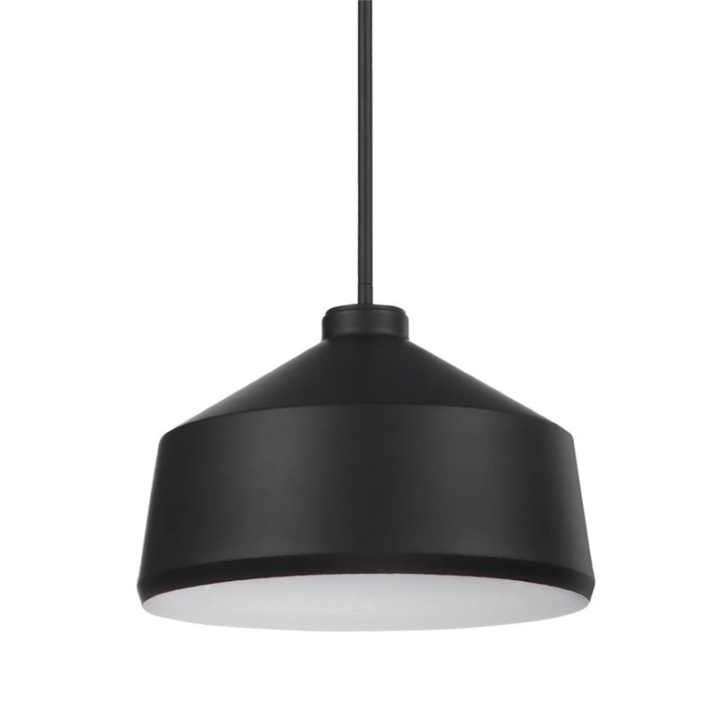Bowery Hill Contemporary 1 Light Pendant in Matte Black