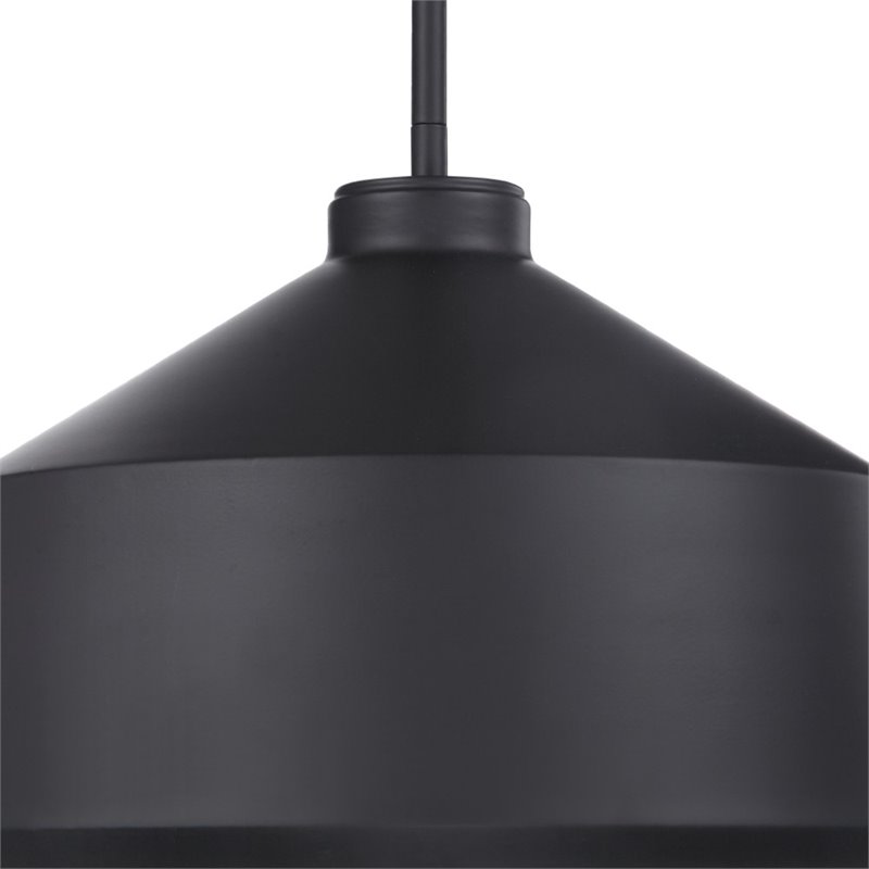 Bowery Hill Contemporary 1 Light Pendant in Matte Black
