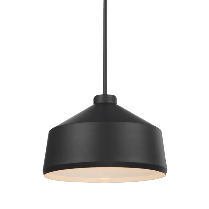 Bowery Hill Contemporary 1 Light Pendant in Matte Black