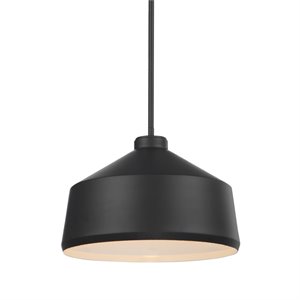 bowery hill contemporary 1 light pendant in matte black