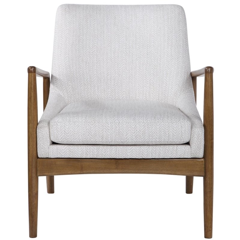 Bowery Hill Contemporary Wood Accent Chair in White