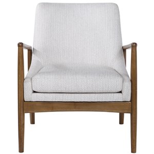 bowery hill contemporary wood accent chair in white