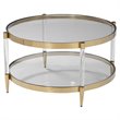 Bowery Hill Contemporary Glass Coffee Table in Gold
