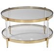 Bowery Hill Contemporary Glass Coffee Table in Gold
