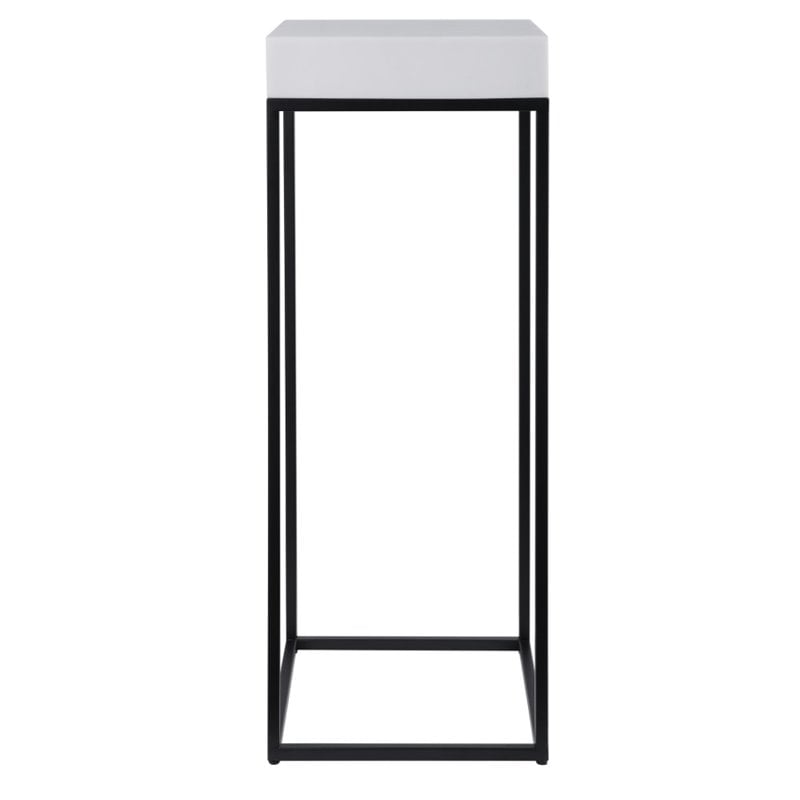 Bowery Hill Contemporary Marble End Table in Aged Black