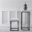 Bowery Hill Contemporary Marble End Table in Aged Black