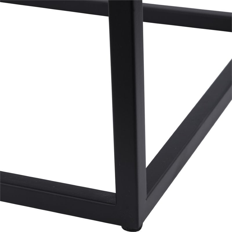 Bowery Hill Contemporary Marble End Table in Aged Black