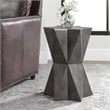 Bowery Hill Transitional MDF Wood/PU Accent Table in Gray/Gold