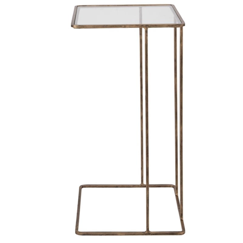 Bowery Hill Contemporary Side Table in Antique Gold