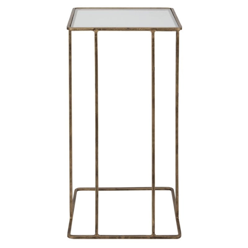 Bowery Hill Contemporary Side Table in Antique Gold