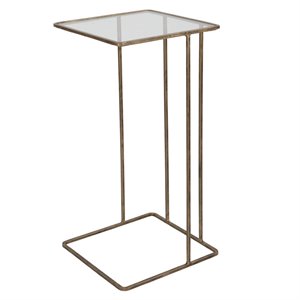 Bowery Hill Contemporary Side Table in Antique Gold