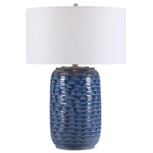 bowery hill contemporary contemporary table lamp in blue