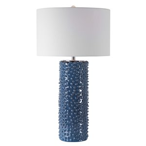 bowery hill contemporary blue table lamp in deep indigo