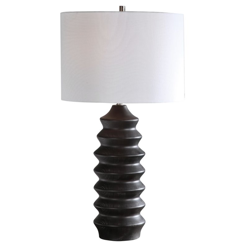 Bowery Hill Contemporary Modern Table Lamp in Rustic Black