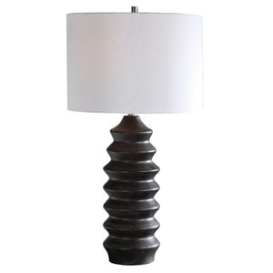 bowery hill contemporary modern table lamp in rustic black