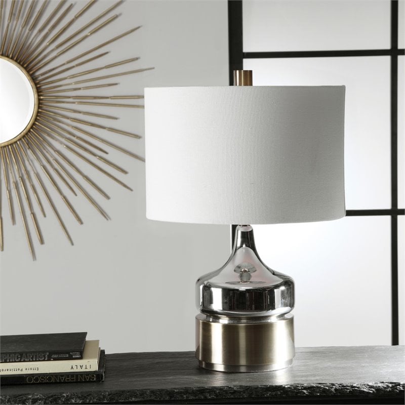 Bowery Hill Contemporary Mid Century Table Lamp in Chrome