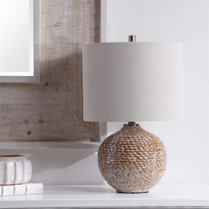 Bowery Hill Contemporary Rustic Table Lamp in Rust Brown