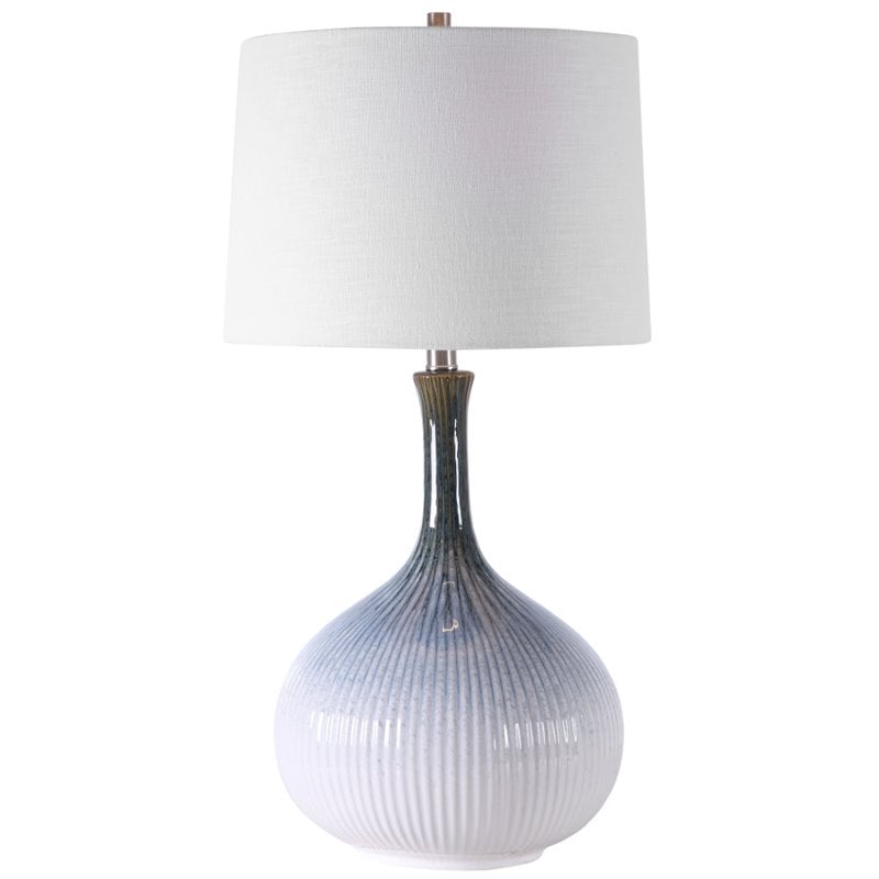 Bowery Hill Contemporary Mid-Century Table Lamp in Cream