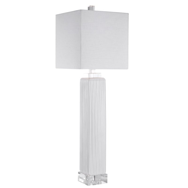 Bowery Hill Contemporary Buffet Lamp in Gloss White