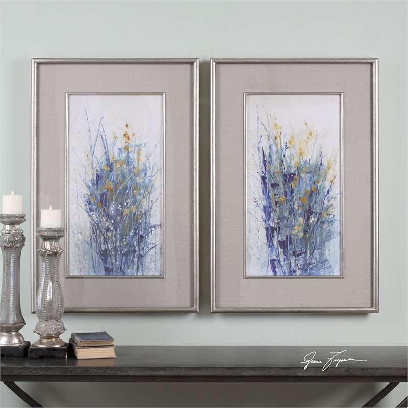 Bowery Hill Contemporary 2 Piece Florals Print Set in Multicolor