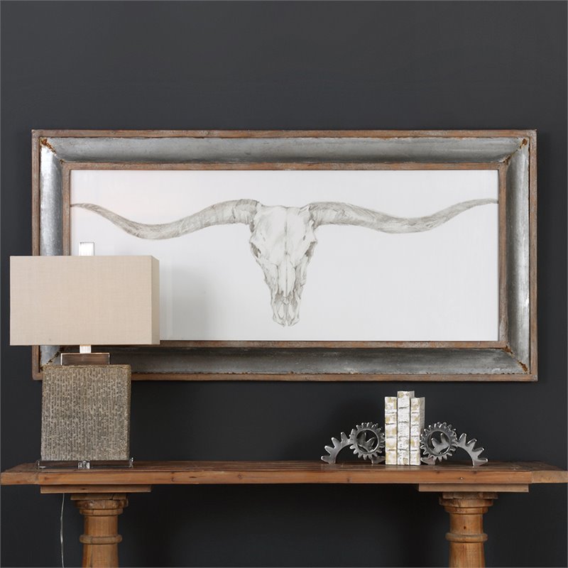 Bowery Hill Contemporary Western Skull Mount Print in Multicolor
