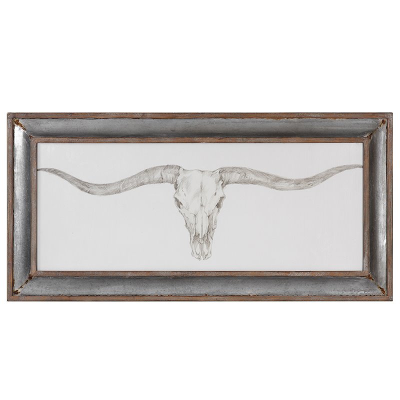 Bowery Hill Contemporary Western Skull Mount Print in Multicolor