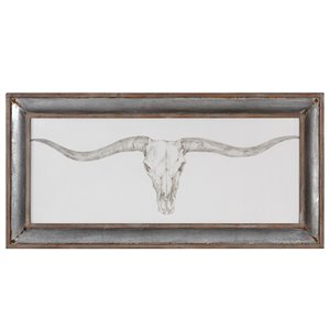 Bowery Hill Contemporary Western Skull Mount Print in Multicolor