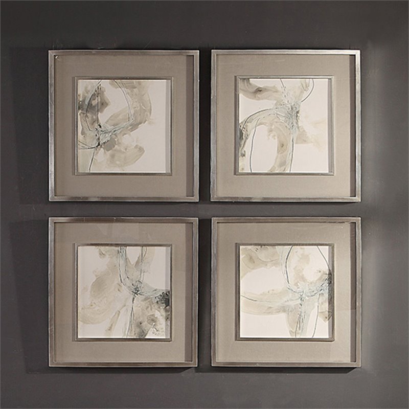 Bowery Hill Modern 4 Piece Divination Print Set in Multicolor