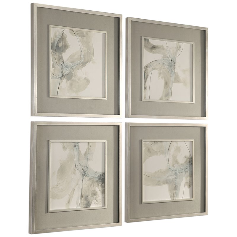 Bowery Hill Modern 4 Piece Divination Print Set in Multicolor