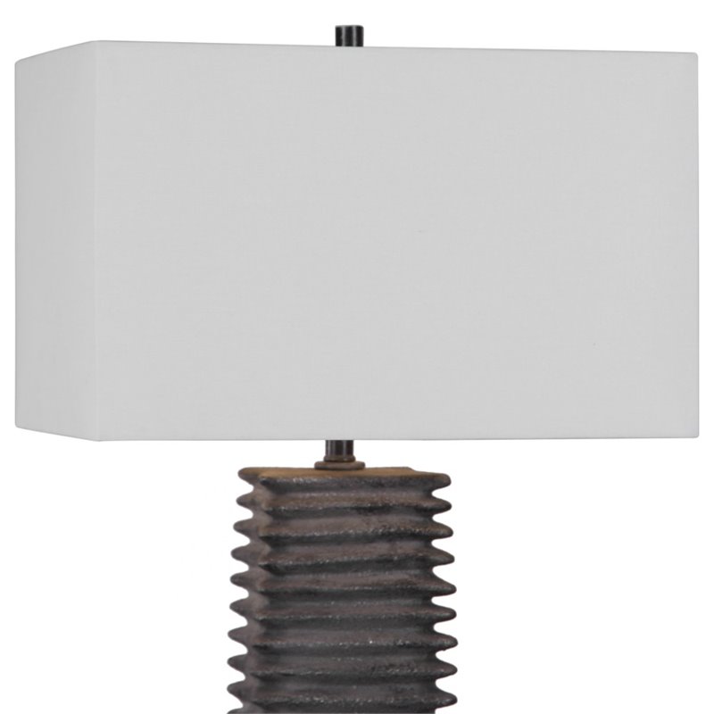 Bowery Hill Contemporary Table Lamp in Metallic Charcoal