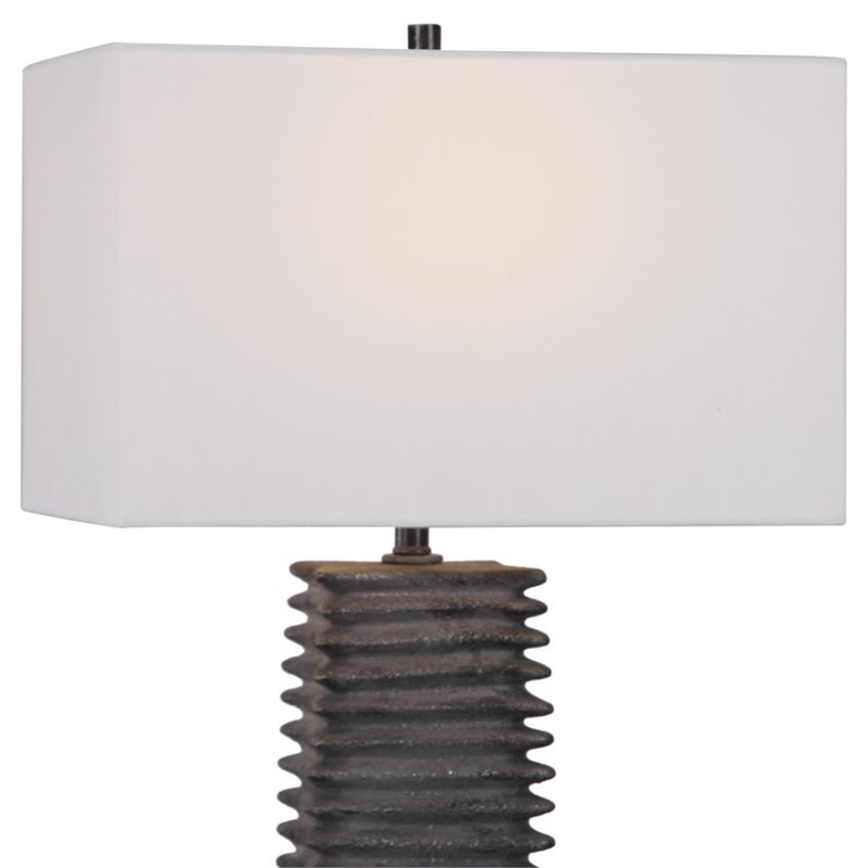 Bowery Hill Contemporary Table Lamp in Metallic Charcoal