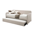 Bowery Hill Contemporary Daybed and Trundle in Beige Fabric