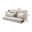 Bowery Hill Contemporary Daybed and Trundle in Beige Fabric