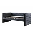Bowery Hill Contemporary Contemporary Fabric Daybed with Trundle in Gray