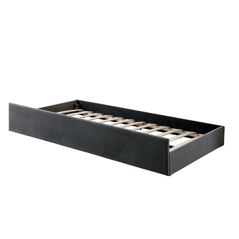 Bowery Hill Contemporary Contemporary Fabric Daybed with Trundle in Gray