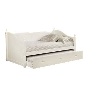 bowery hill cottage style wood twin daybed with trundle in white