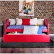 Bowery Hill Contemporary Upholstered Daybed with Trundle in Red