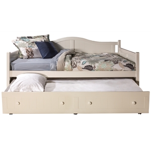 bowery hill modern furniture wood full daybed with trundle white