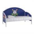 Bowery Hill Transitional Metal & Fabric Youth Daybed in White/Blue